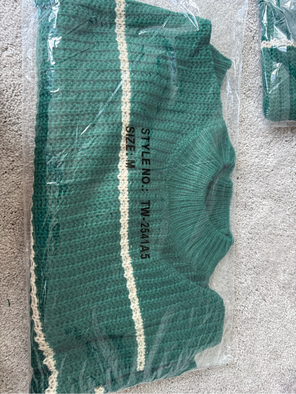 NWT (bag) Zenana Hunter Green Stripe Sweater | S-L - Picture 5 of 6